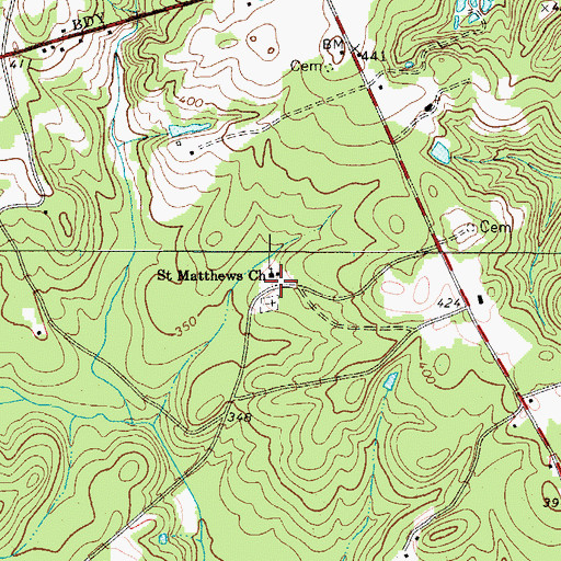 Topographic Map of Saint Matthews Lutheran Church, SC