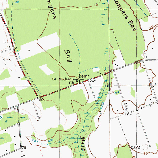 Topographic Map of Saint Michaels Church, SC