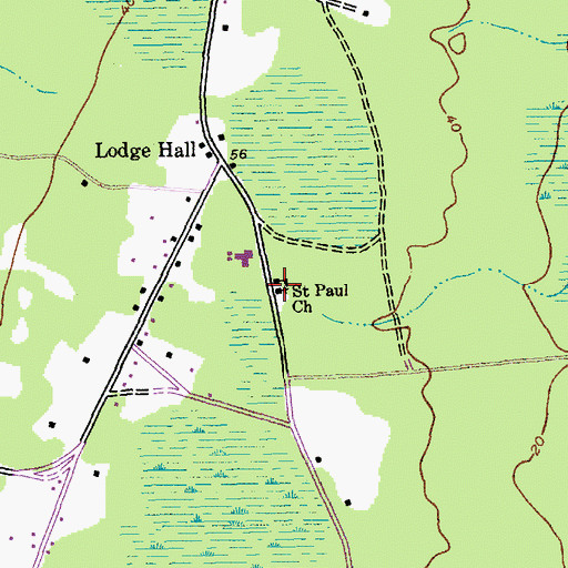 Topographic Map of Saint Paul Church, SC