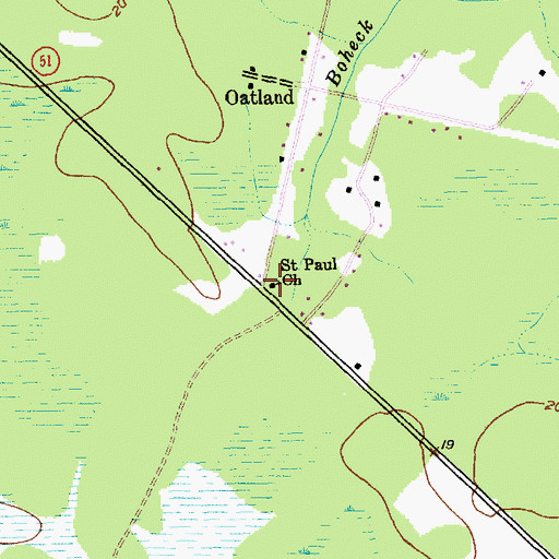 Topographic Map of Saint Paul Church, SC
