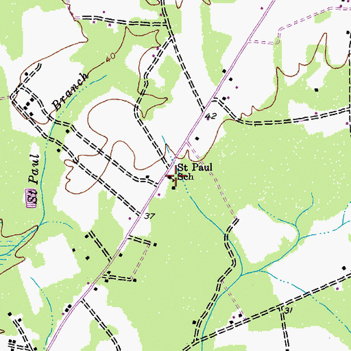 Topographic Map of Saint Paul School, SC