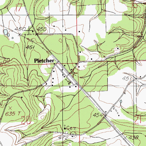 Topographic Map of Pletcher, AL
