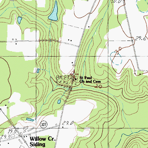 Topographic Map of Saint Paul Church, SC