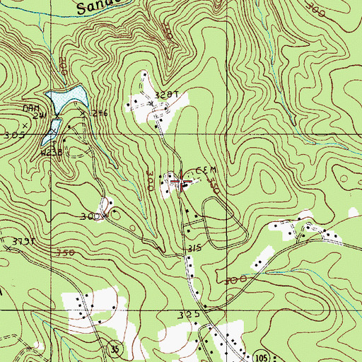 Topographic Map of Saint Pauls Church, SC