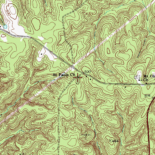 Topographic Map of Saint Pauls Church, SC