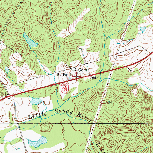 Topographic Map of Saint Pauls Church, SC