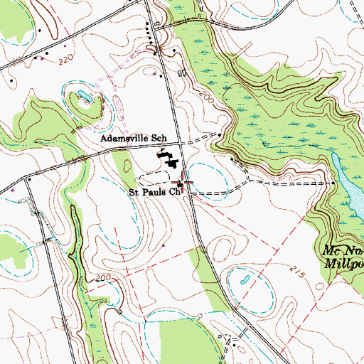 Topographic Map of Saint Pauls Church, SC