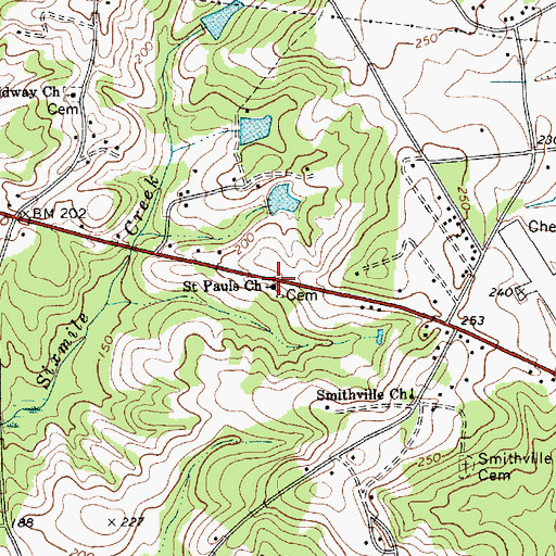 Topographic Map of Saint Paul Baptist Church, SC