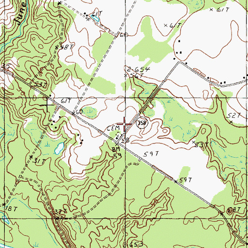 Topographic Map of Saint Peter Church, SC