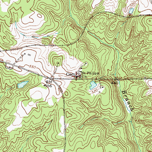 Topographic Map of Saint Philips Church, SC