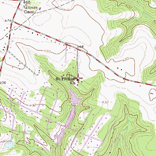Topographic Map of Saint Phillip Baptist Church, SC