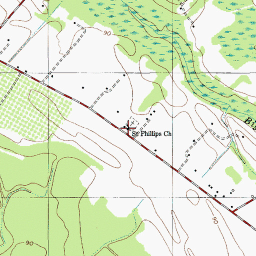 Topographic Map of Saint Phillips Church, SC
