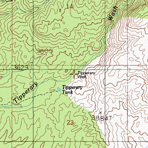Topographic Map of Tipperary Well, AZ