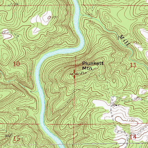 Topographic Map of Plunkett Mountain, AL