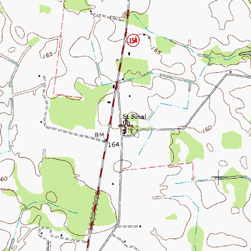 Topographic Map of Saint Sinai Church, SC