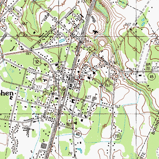 Topographic Map of Saint Stephen, SC