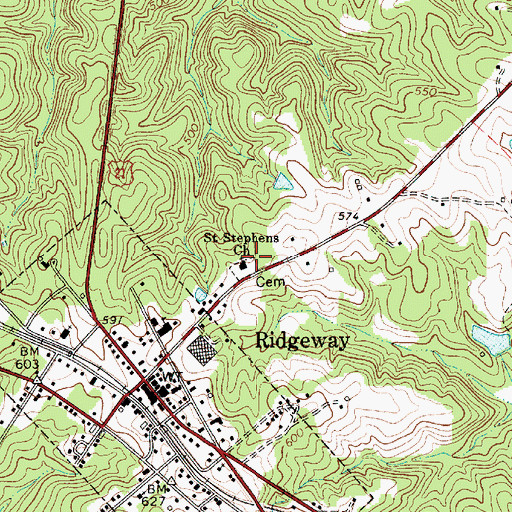 Topographic Map of Saint Stephens Church, SC