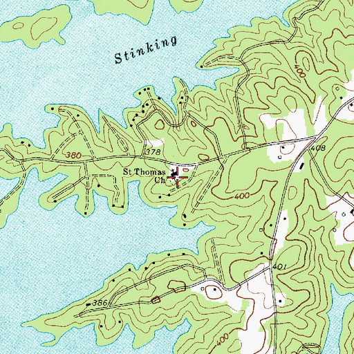 Topographic Map of Saint Thomas Lutheran Church, SC