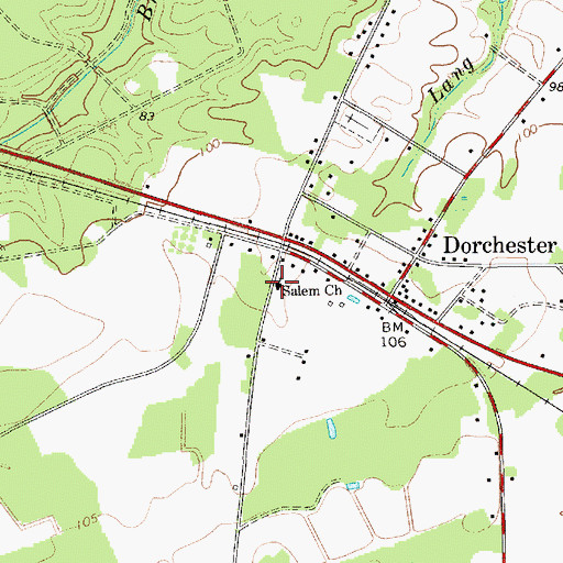 Topographic Map of Salem Church, SC