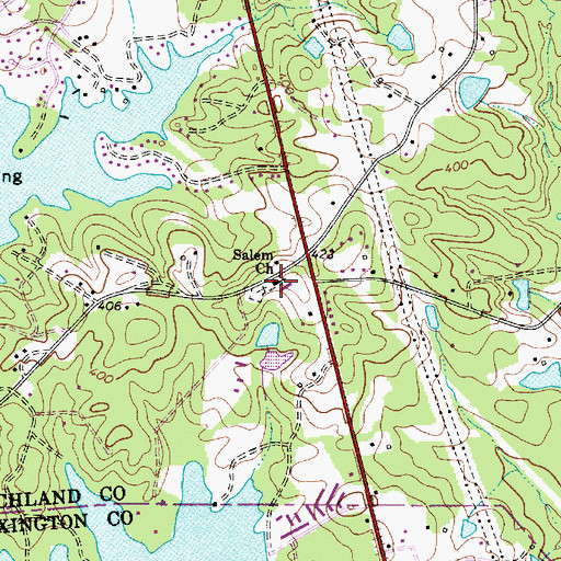 Topographic Map of Salem Church, SC