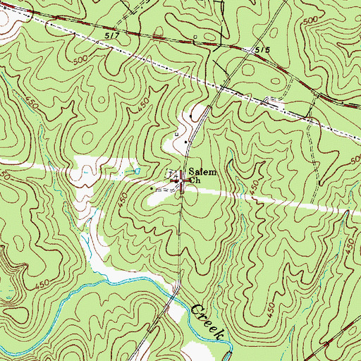 Topographic Map of Salem Church, SC