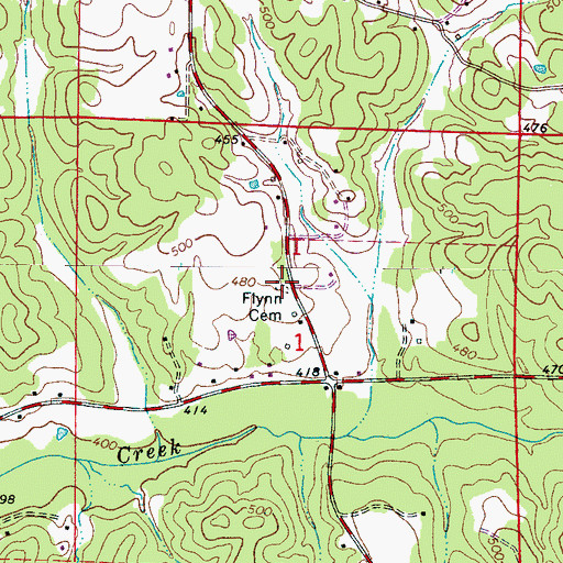 Topographic Map of Plynn Cemetery, AL