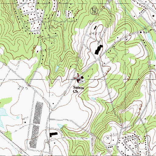 Topographic Map of Salem Baptist Church, SC