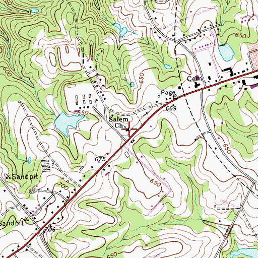 Topographic Map of Salem Church, SC