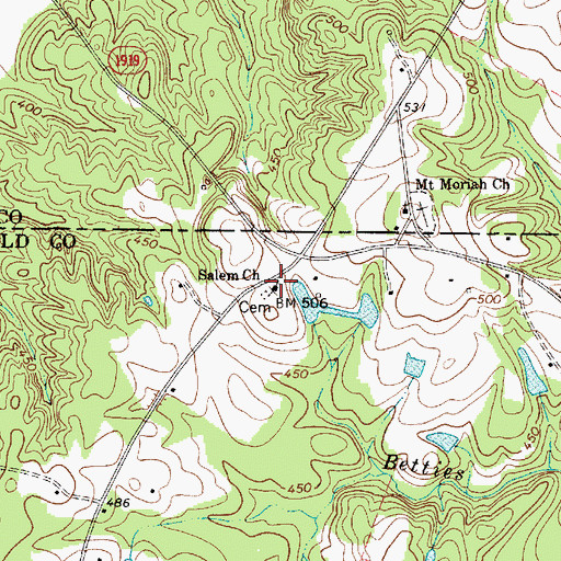 Topographic Map of Salem Missionary Baptist Church, SC