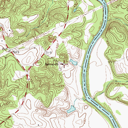 Topographic Map of Salem Church, SC