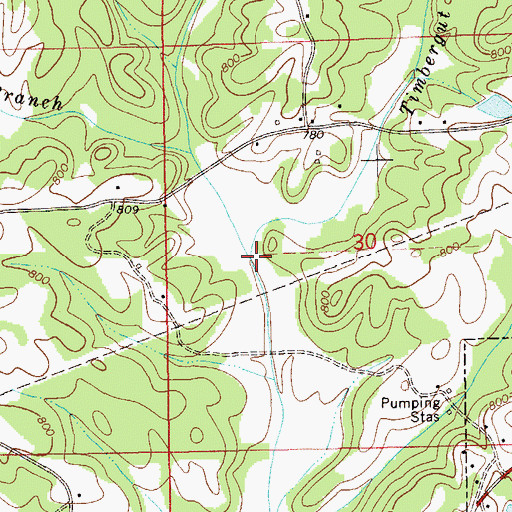 Topographic Map of Poe Branch, AL