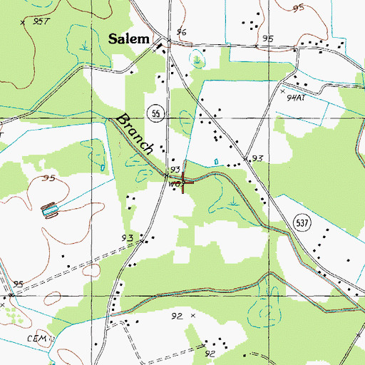 Topographic Map of Salem School (historical), SC