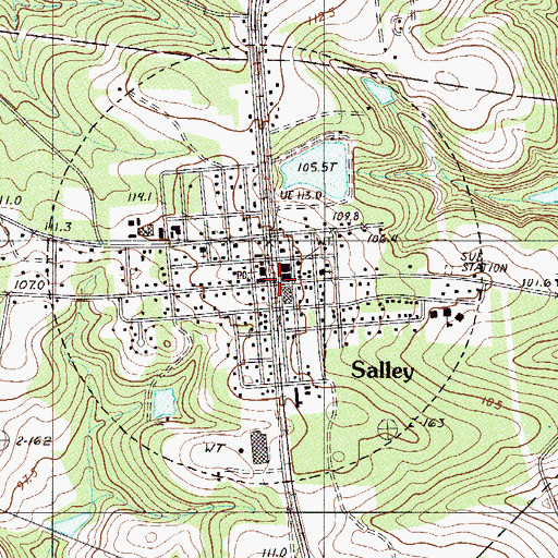 Topographic Map of Salley, SC