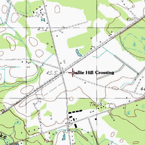 Topographic Map of Sallie Hill Crossing, SC