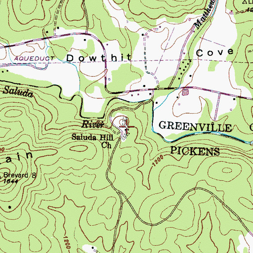 Topographic Map of Saluda Hill Church, SC