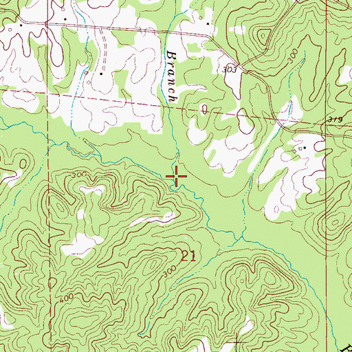 Topographic Map of Poe Branch, AL