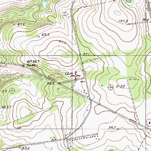 Topographic Map of Samaria Baptist Church, SC