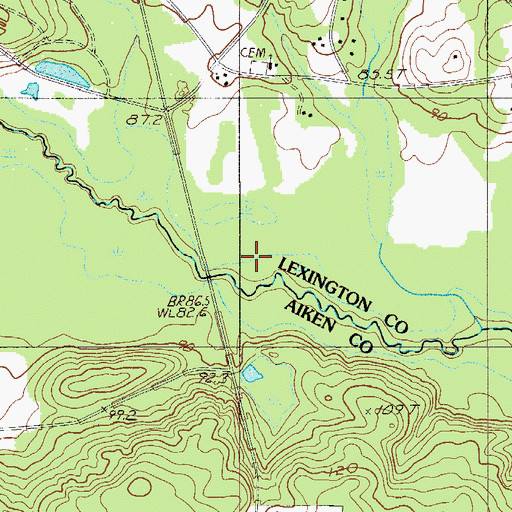 Topographic Map of Sand Dam Bridge, SC