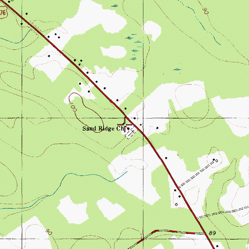 Topographic Map of Sandridge Baptist Church, SC