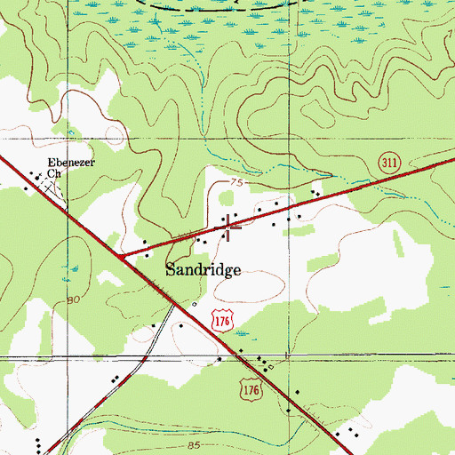 Topographic Map of Sandridge, SC