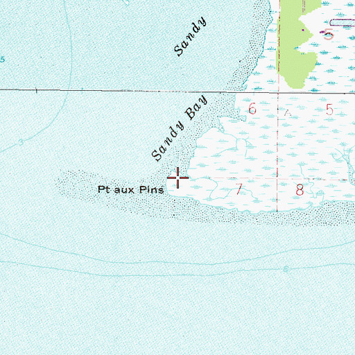 Topographic Map of Point aux Pins, AL