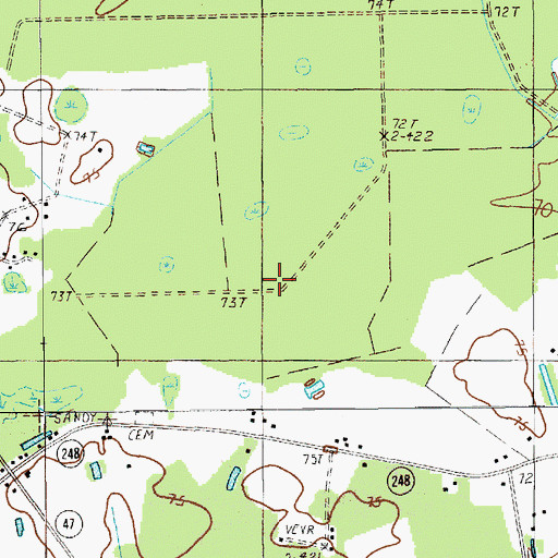 Topographic Map of Sandy Bay, SC