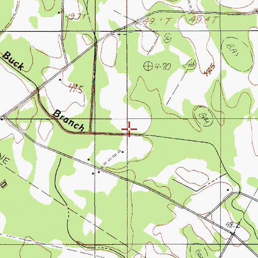 Topographic Map of Buck Branch, SC