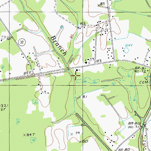 Topographic Map of Sandy Grove Church, SC