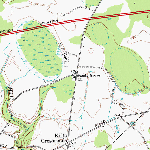 Topographic Map of Sandy Grove Church, SC