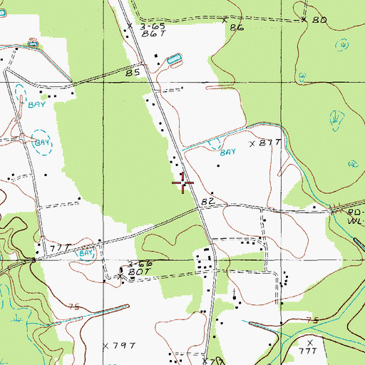 Topographic Map of Sandy Grove School (historical), SC