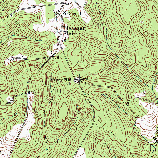 Topographic Map of Sandy Hill Church, SC