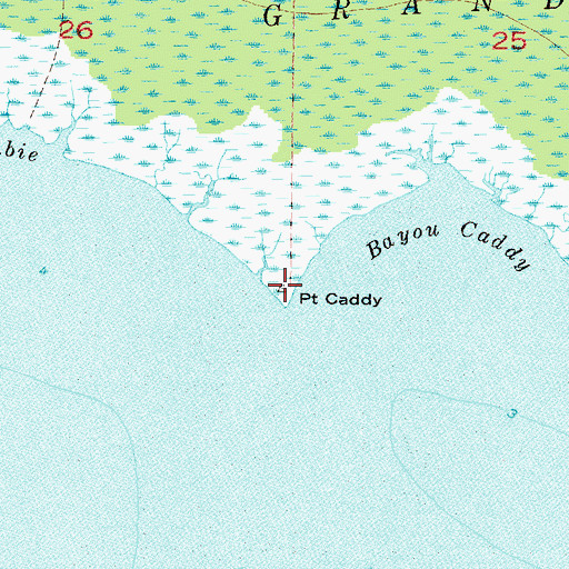 Topographic Map of Point Caddy, AL