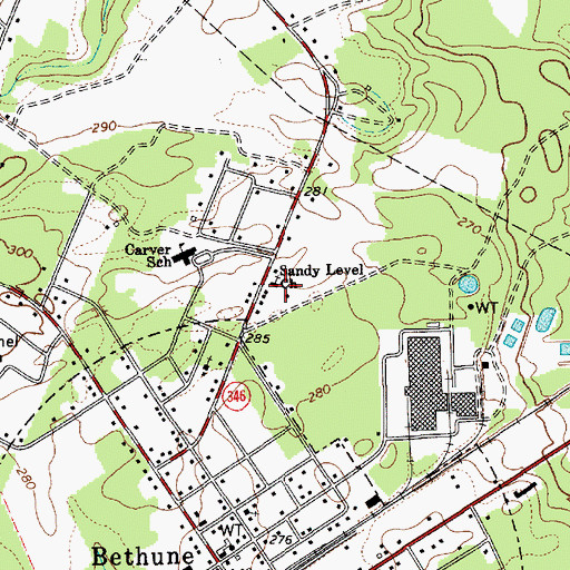 Topographic Map of Sandy Level Church, SC