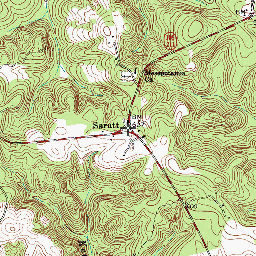 Topographic Map of Saratt, SC